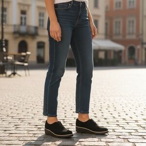 Clarks Sharon Sail Black Suede Wedge Loafers Womens 7.5 M Slip On Shoes NEW